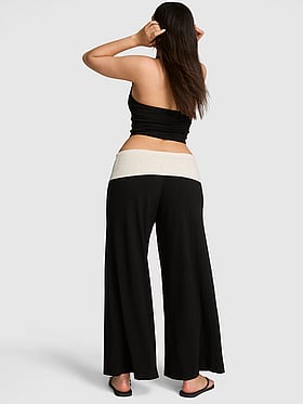 All-Day Cotton™ Foldover Wide-Leg Pants