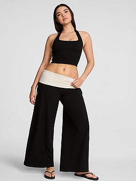 All-Day Cotton™ Foldover Wide-Leg Pants