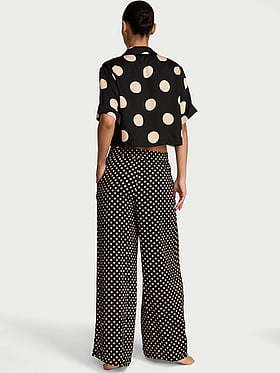 TENCEL™ Oversized Crop Short-Sleeve Long Pajama Set