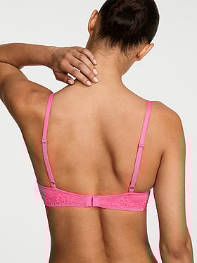 Cotton Lace-Trim Lightly Lined Wireless Bra