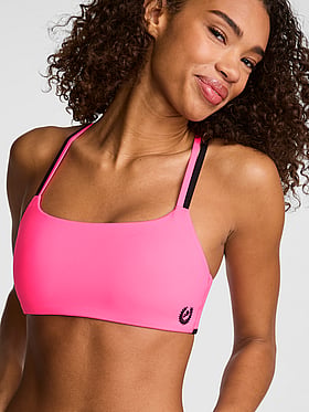 PINK Relay™ Square-Neck Cross-Back Sports Bra