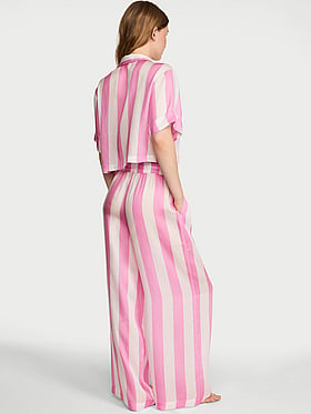 TENCEL™ Oversized Crop Short-Sleeve Long Pajama Set
