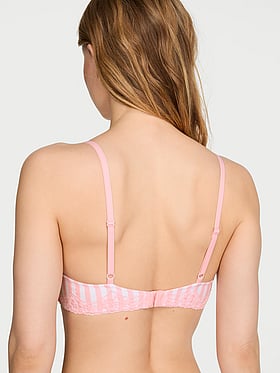 Cotton Lace-Trim Lightly Lined Wireless Bra