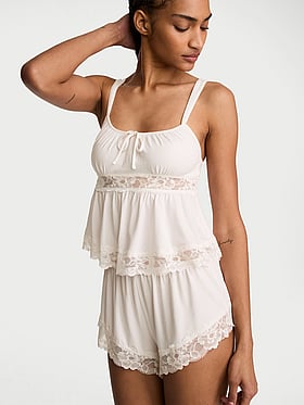 SoSoft™ Modal Lace-Trim Bridal Cami Set