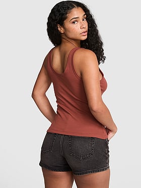 Relaxed Rib Button-Down Tank Top