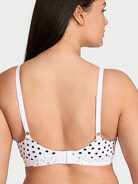 Cotton Lace-Trim Lightly Lined Balconette Bra