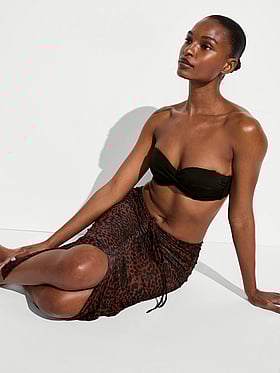 Beachwear Mesh Cinched Maxi Skirt