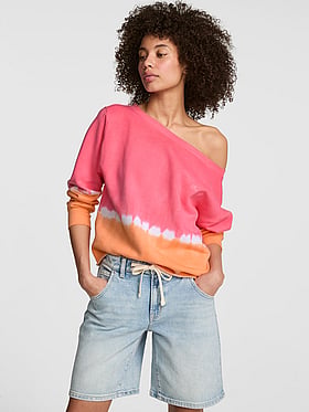 Campus Fleece™ Rib Off-The-Shoulder Sweatshirt