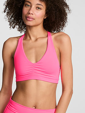 PINK Relay™ Ruched Plunge Sports Bra