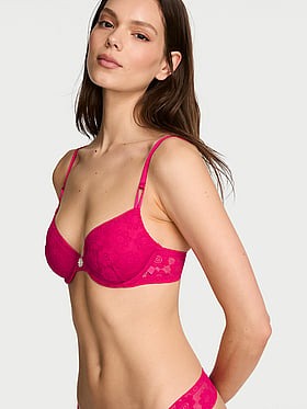 Sexy Tee Crochet Lace Lightly Lined Demi Bra