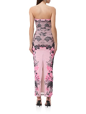 Marlo Side-Ruched Tube Maxi