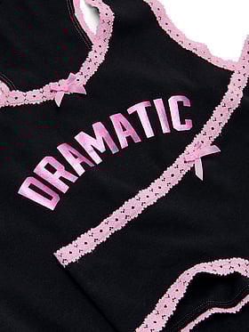 Lace-Trim Tank Top & Panty Set