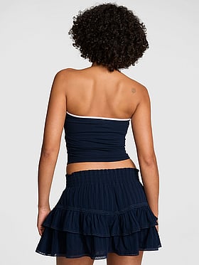 All-Day Cotton™ Ruched Front-Tie Tube Top