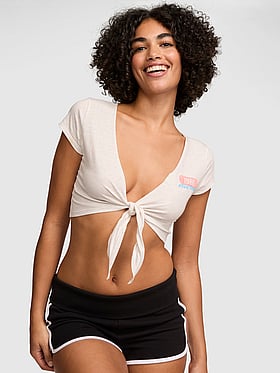 Campus Cotton™ Front-Tie Cropped Top