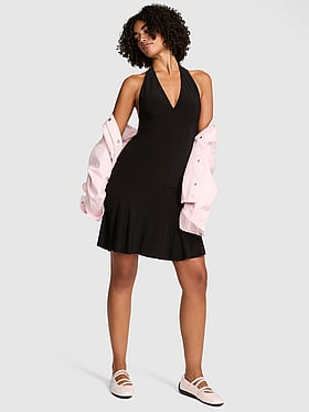 Night-Out Stretchy Knit Halter Dress