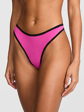 Cotton High-Leg Thong Panty