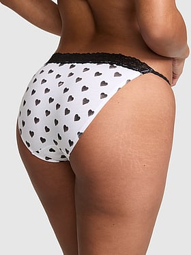 Cotton Lace-Trim String Bikini Panty
