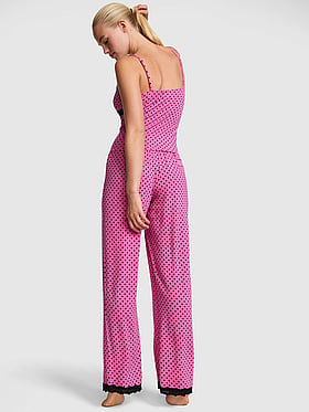 Modal Lace-Trim Cami & Pants Pajama Set