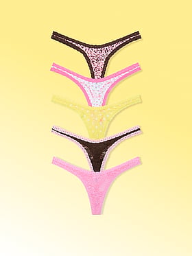 Eden 5-Pack Lace Teeny Thong