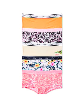 5-Pack Logo Cotton Boyshort Panties