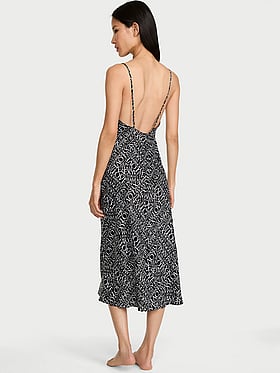 Satin Midi Slip Dress