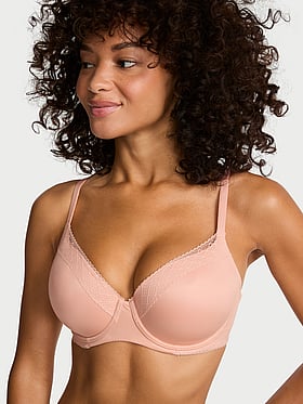 Lace-Trim Lightly Lined Demi Bra