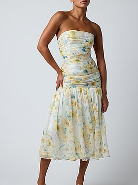 Reign Ruched Bodice Midi Dress