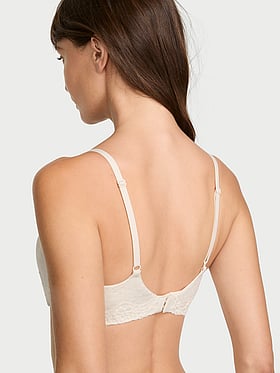 Cotton Lace-Trim Lightly Lined Balconette Bra