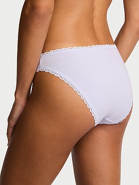 Cotton Lace-Waist Bikini Panty