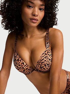 Logo Shine Strap Push-Up Bra