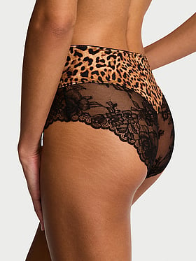 Smooth Lace-Trim High-Waist Brief Panty