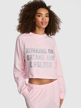 PINK | Elle Campus Fleece™ Cropped Crew Sweatshirt
