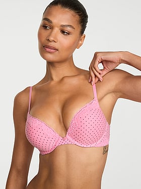 Bombshell Add-2-Cups Cotton Lace-Trim Push-Up Bra