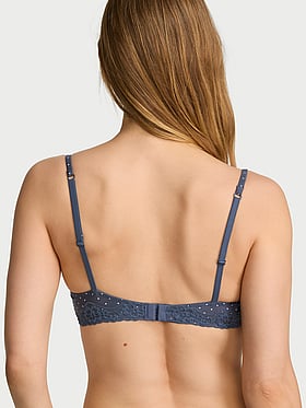 Cotton Lace-Trim Unlined Demi Bra