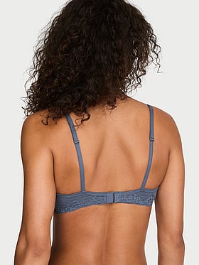 Cotton Shadow Stripe Unlined Demi Bra