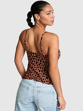 Night-Out Stretchy Knit Corset Tank Top