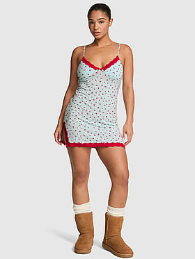 GRWPINK™ Modal Lace-Trim Slip Dress
