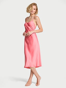 Satin Midi Slip Dress
