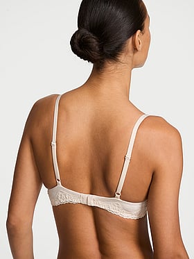 Cotton Lace-Trim Lightly Lined Demi Bra