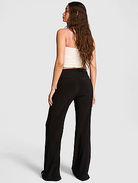 Night-Out Stretchy Knit Ruched Flare Pants