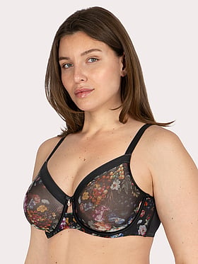 Sheer Mesh Full Coverage Unlined Underwire Bra