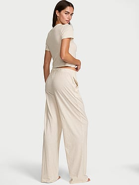 100% Cotton Tee Long Pajama Set