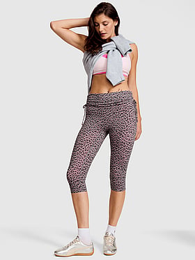 PINK Relay™ Side-Ruched Foldover Capri Legging