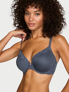 Cotton Shadow Stripe Lightly Lined Full-Coverage Bra