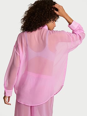 Chiffon Button-Front Shirt