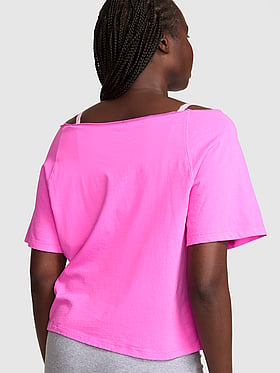 Campus Cotton™ Off-The-Shoulder Boxy Tee