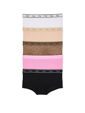 5-Pack Logo Cotton Boyshort Panties