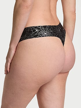 No-Show Foil-Print Thong Panty