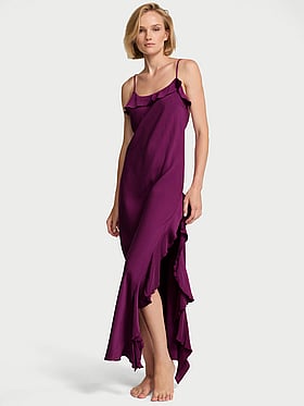 Silky Flutter Ruffled Long Slip