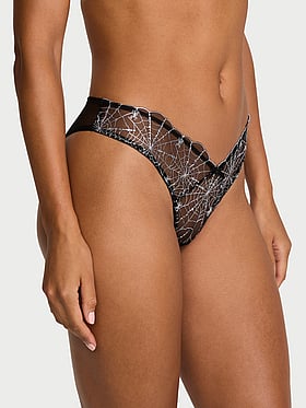 Tease Spider Embroidery Brazilian Panty